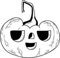 Pumpkin Jack. Halloween. Vector illustration. Linear hand drawn doodle