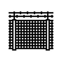 ilustración de vector de icono de línea de valla de seguridad