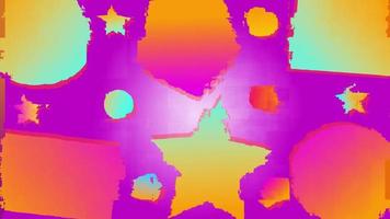 4K. abstract motion move glitch wiggle object start rectangle circle by beautiful color. video