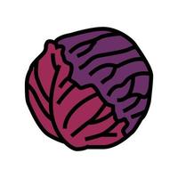 red cabbage color icon vector illustration