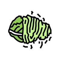 chopped cabbage color icon vector illustration