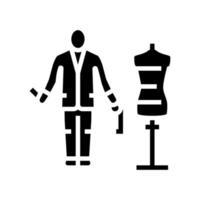 tailor business glyph icon vector illustration