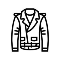 chaqueta de cuero ropa línea icono vector ilustración