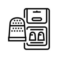 thimble accessory line icon vector illustration