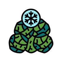 frozen spinach color icon vector illustration