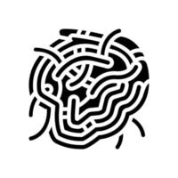 ilustración de vector de icono de glifo de espinacas de pasta