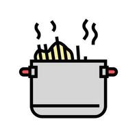 cooking pasta color icon vector illustration