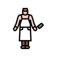 butcher man color icon vector illustration