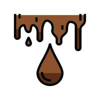 gota chocolate color icono vector ilustración