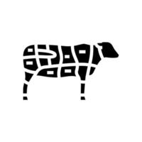 solomillo vaca carne glifo icono vector ilustración