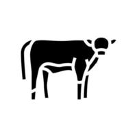 calf domestic animal glyph icon vector illustration