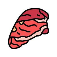 chuck beef meat color icon vector illustration