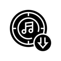 download music glyph icon vector illustration