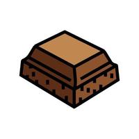 piece chocolate color icon vector illustration
