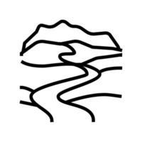 source of river line icon vector illustration