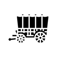 wagon medieval transport glyph icon vector illustration