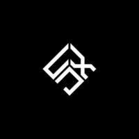 UXJ letter logo design on black background. UXJ creative initials letter logo concept. UXJ letter design. vector