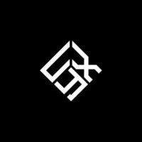 UXY letter logo design on black background. UXY creative initials letter logo concept. UXY letter design. vector