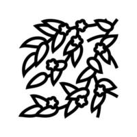 spring leaf line icon vector illustration