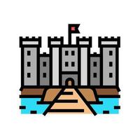 castle medieval building color icon vector illustration