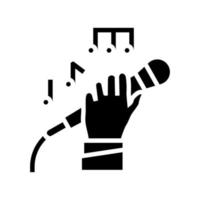 song singing glyph icon vector illustration