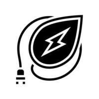 energy leaf glyph icon vector illustration