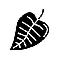 ilustración de vector de icono de glifo de hoja de planta