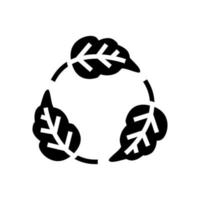 eco recycle leaf glyph icon vector illustration