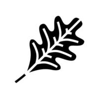 oak leaf glyph icon vector illustration