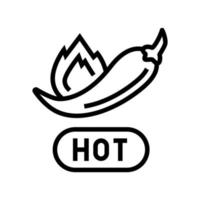 Ilustración de vector de icono de línea caliente de nivel picante