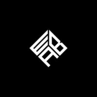 diseño de logotipo de letra wab sobre fondo negro. concepto de logotipo de letra de iniciales creativas wab. diseño de letras wab. vector