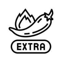 spicy level extra line icon vector illustration