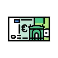 euro eur color icono vector ilustración