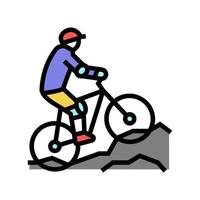 mountain biking color icon vector illustration