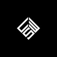 UWS letter logo design on black background. UWS creative initials letter logo concept. UWS letter design. vector