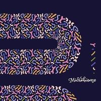 Microbiome abstract banner design. Probiotics concept. Lactic acid bacteria. Good microorganisms for gut, intestinal flora health. Microflora. Vector flat vector illustration.