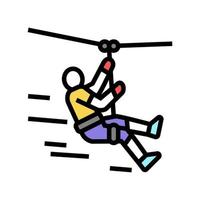 zip lining color icon vector illustration