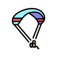 paragliding extreme sport color icon vector illustration