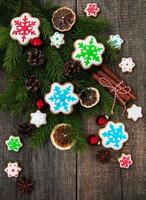 Christmas ginger and honey colorful cookies photo