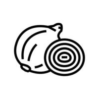 white onion line icon vector illustration