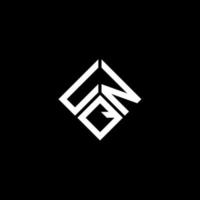 UNQ letter logo design on black background. UNQ creative initials letter logo concept. UNQ letter design. vector