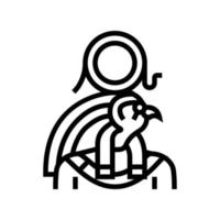 ra egipto dios línea icono vector ilustración