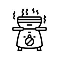 warmer fondue line icon vector illustration