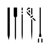 ilustración de vector de icono de glifo de brochetas de bambú