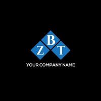 ZBT letter logo design on BLACK background. ZBT creative initials letter logo concept. ZBT letter design. vector