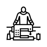 sewing alteration specialist line icon vector illustration