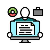 resume writer color icon vector illustration