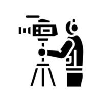 camarógrafo negocio glifo icono vector ilustración