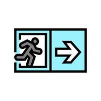 emergency exit color icon vector illustration