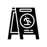 caution wet floor glyph icon vector illustration